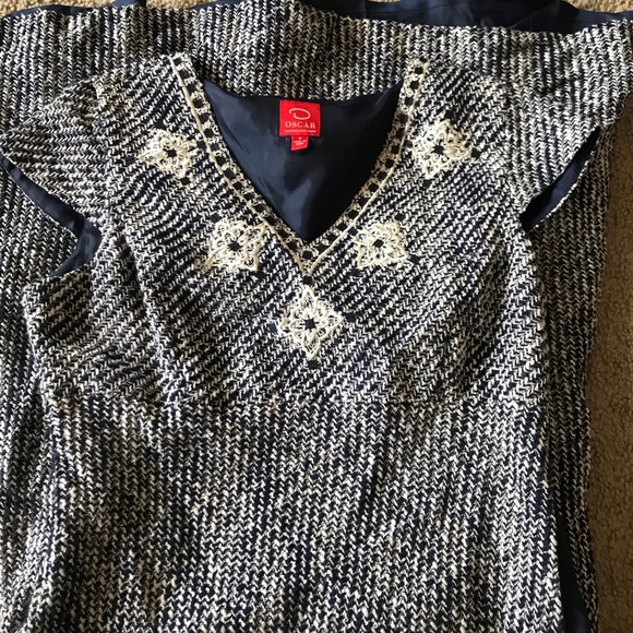 Oscar de la Renta Dresses & Skirts - OSCAR by OSCAR de la RENTA blue tweed dress,8!RARE